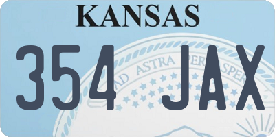 KS license plate 354JAX