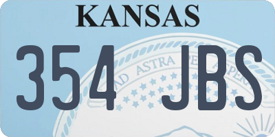 KS license plate 354JBS