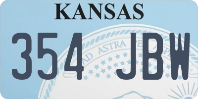 KS license plate 354JBW
