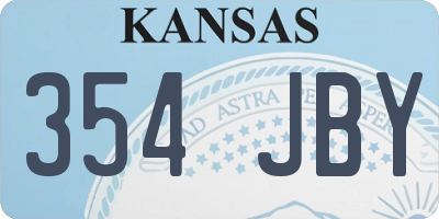 KS license plate 354JBY