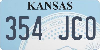 KS license plate 354JCO