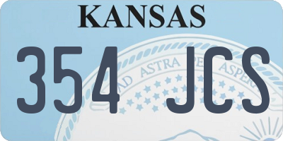 KS license plate 354JCS