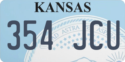KS license plate 354JCU