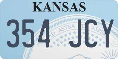 KS license plate 354JCY