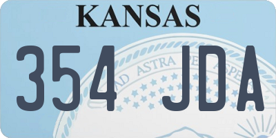 KS license plate 354JDA
