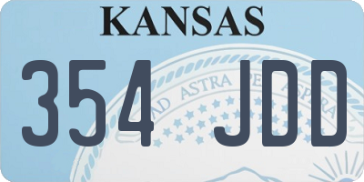 KS license plate 354JDD