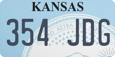 KS license plate 354JDG