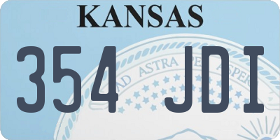 KS license plate 354JDI