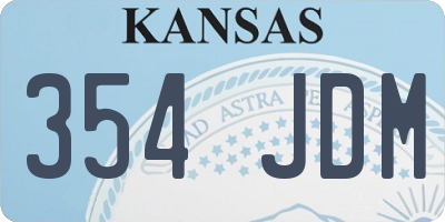 KS license plate 354JDM