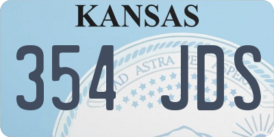 KS license plate 354JDS