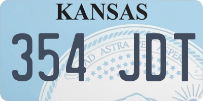 KS license plate 354JDT