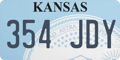 KS license plate 354JDY