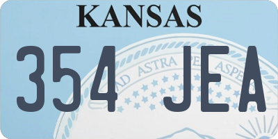 KS license plate 354JEA