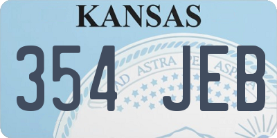KS license plate 354JEB