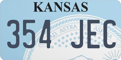 KS license plate 354JEC