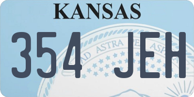 KS license plate 354JEH