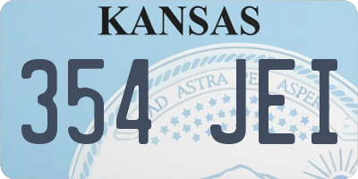 KS license plate 354JEI