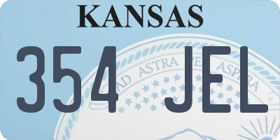 KS license plate 354JEL