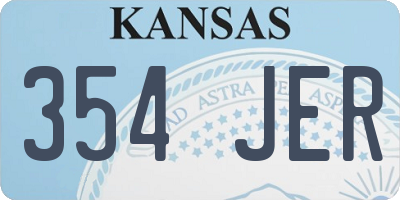 KS license plate 354JER