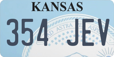 KS license plate 354JEV