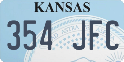 KS license plate 354JFC