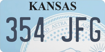 KS license plate 354JFG