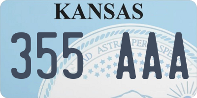 KS license plate 355AAA