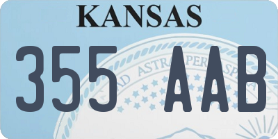 KS license plate 355AAB