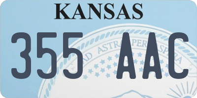 KS license plate 355AAC