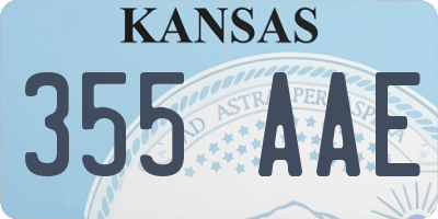 KS license plate 355AAE