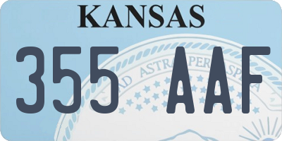 KS license plate 355AAF