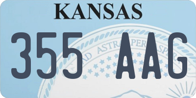 KS license plate 355AAG