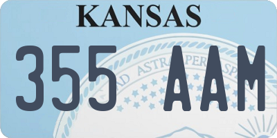 KS license plate 355AAM