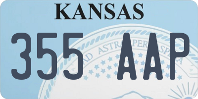 KS license plate 355AAP