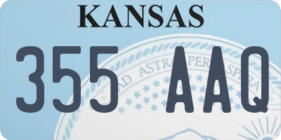 KS license plate 355AAQ