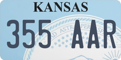 KS license plate 355AAR
