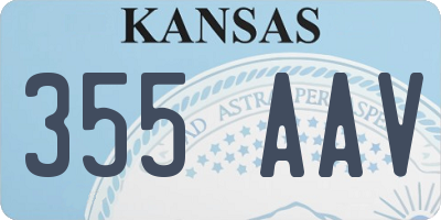 KS license plate 355AAV
