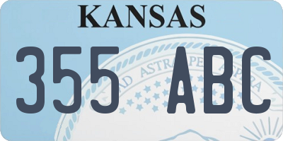 KS license plate 355ABC
