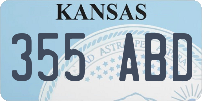 KS license plate 355ABD