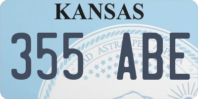 KS license plate 355ABE