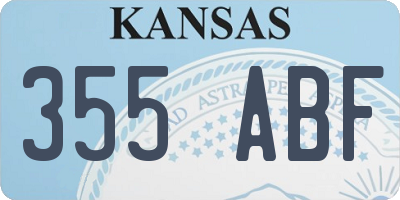 KS license plate 355ABF