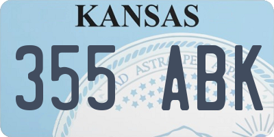 KS license plate 355ABK
