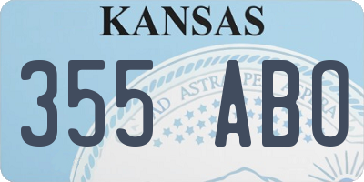 KS license plate 355ABO
