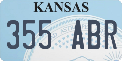 KS license plate 355ABR