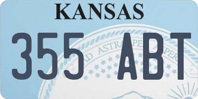 KS license plate 355ABT