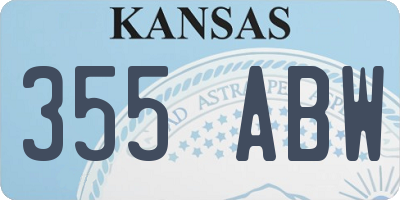 KS license plate 355ABW