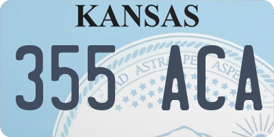 KS license plate 355ACA
