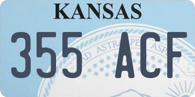 KS license plate 355ACF