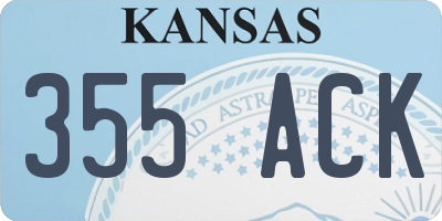 KS license plate 355ACK