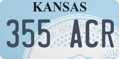 KS license plate 355ACR